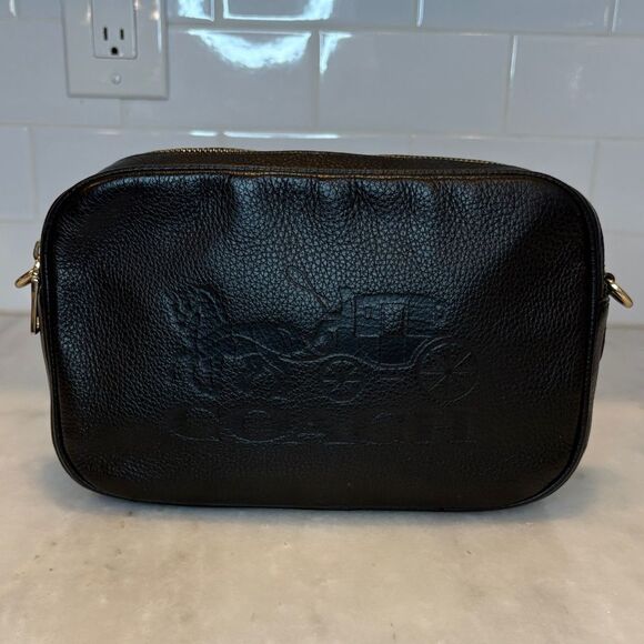 Coach Crossbody Bag Purse Handbag Leather Embossed Horse & Carriage Jes Pebbled - Picture 3 of 16